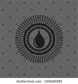 drop icon inside dark emblem. Retro