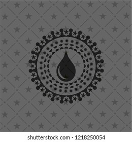 drop icon inside dark emblem. Retro