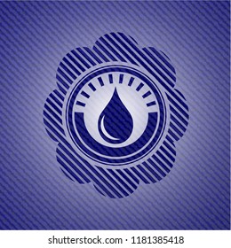 drop icon inside emblem with jean high quality background