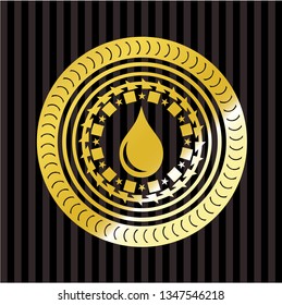 drop icon inside gold emblem