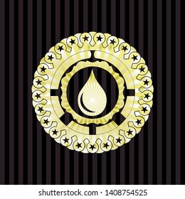 drop icon inside gold emblem or badge