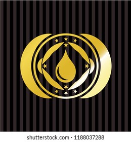 drop icon inside gold shiny emblem
