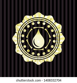 drop icon inside golden badge