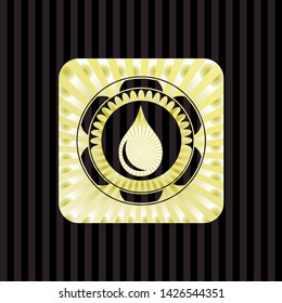 drop icon inside golden badge