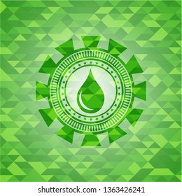 drop icon inside green mosaic emblem