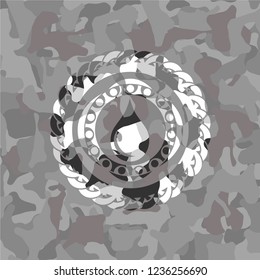 drop icon inside grey camo texture