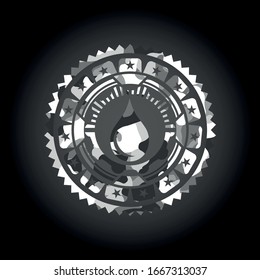 drop icon inside grey camo texture