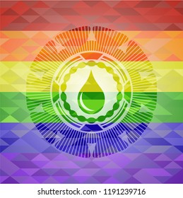drop icon inside lgbt colors emblem 