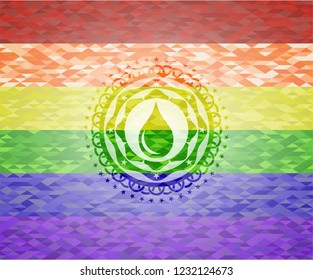 drop icon inside lgbt colors emblem 