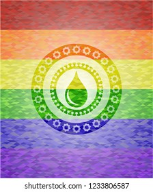 drop icon inside lgbt colors emblem 