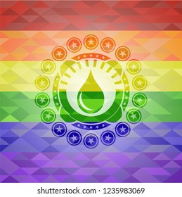 drop icon inside lgbt colors emblem 