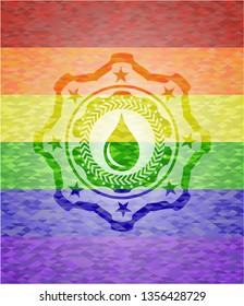 drop icon inside lgbt colors emblem 