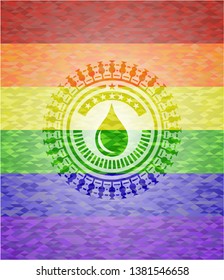 drop icon inside lgbt colors emblem 