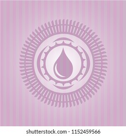 drop icon inside pink emblem. Vintage.