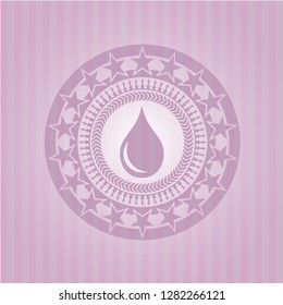 drop icon inside pink emblem. Vintage.