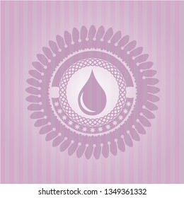 drop icon inside pink emblem. Retro