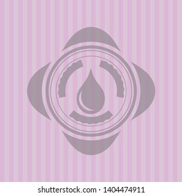 drop icon inside pink emblem. Retro