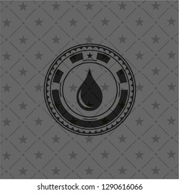 drop icon inside realistic black emblem