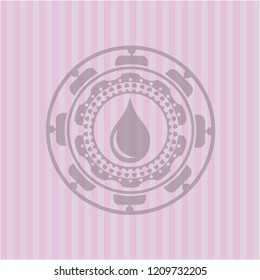 drop icon inside realistic pink emblem