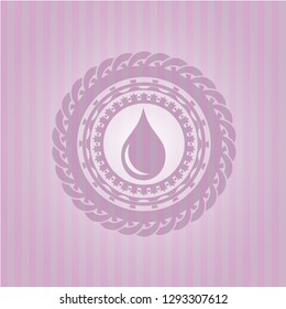 drop icon inside realistic pink emblem
