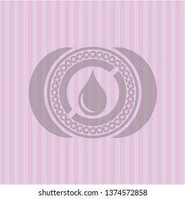 drop icon inside realistic pink emblem