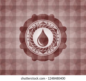 drop icon inside red badge with geometric pattern. Seamless.