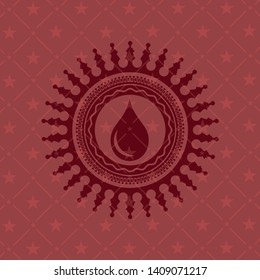 drop icon inside red icon or emblem