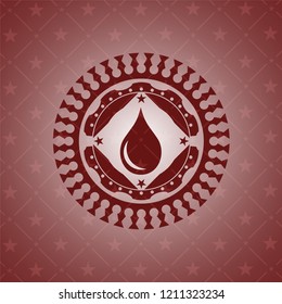 drop icon inside retro red emblem