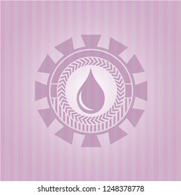 drop icon inside retro style pink emblem