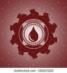 drop icon inside retro style red emblem