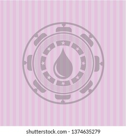 drop icon inside retro style pink emblem