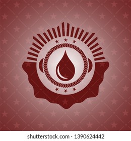 drop icon inside retro style red emblem
