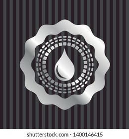 drop icon inside silvery shiny emblem