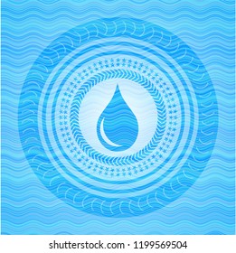drop icon inside water concept badge background.