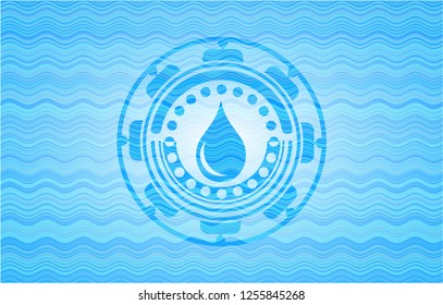 drop icon inside water concept badge.