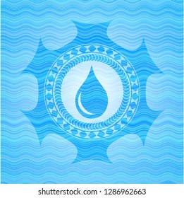 drop icon inside water wave style badge.