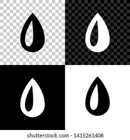 Drop icon isolated on black, white and transparent background. Vector Illustration