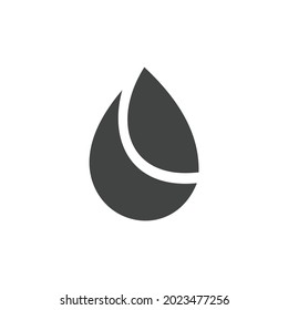 Drop Icon Isolated on Black and White Vector Graphic