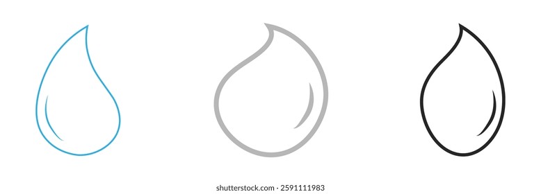 Drop icon, linear style icon. Editable stroke width