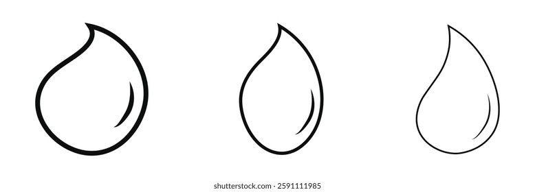 Drop icon, linear style icon. Editable stroke width