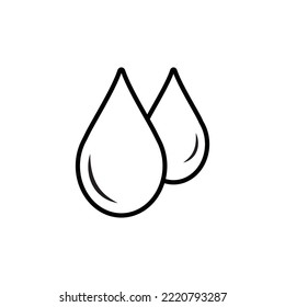 icono de gota, icono líquido, icono de humedad aislado negro en la ilustración del vector de fondo blanco
