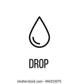 Drop icon or logo in modern line style. High quality black outline pictogram for web site design and mobile apps. Vector illustration on a white background. 