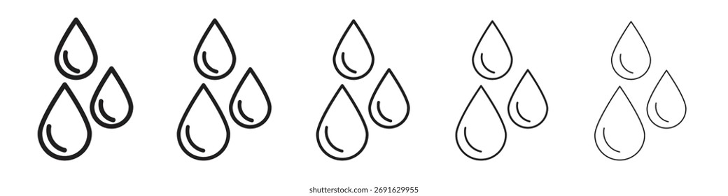 Ícone de gota logotipo definir conceito ilustração de vetor de estoque.