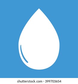 Drop icon on blue background.
