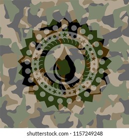 drop icon on camouflaged texture