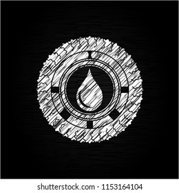 drop icon on chalkboard