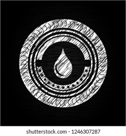 drop icon on chalkboard