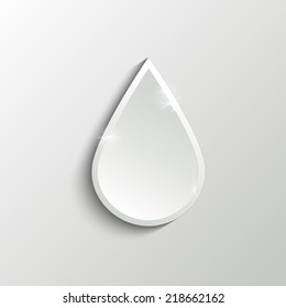 Drop icon on grey background. Vector web illustration 