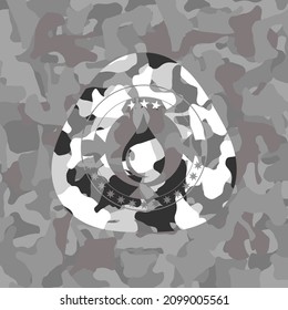 drop icon on grey camouflaged pattern. 