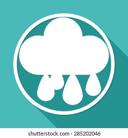 Drop icon on white circle with a long shadow